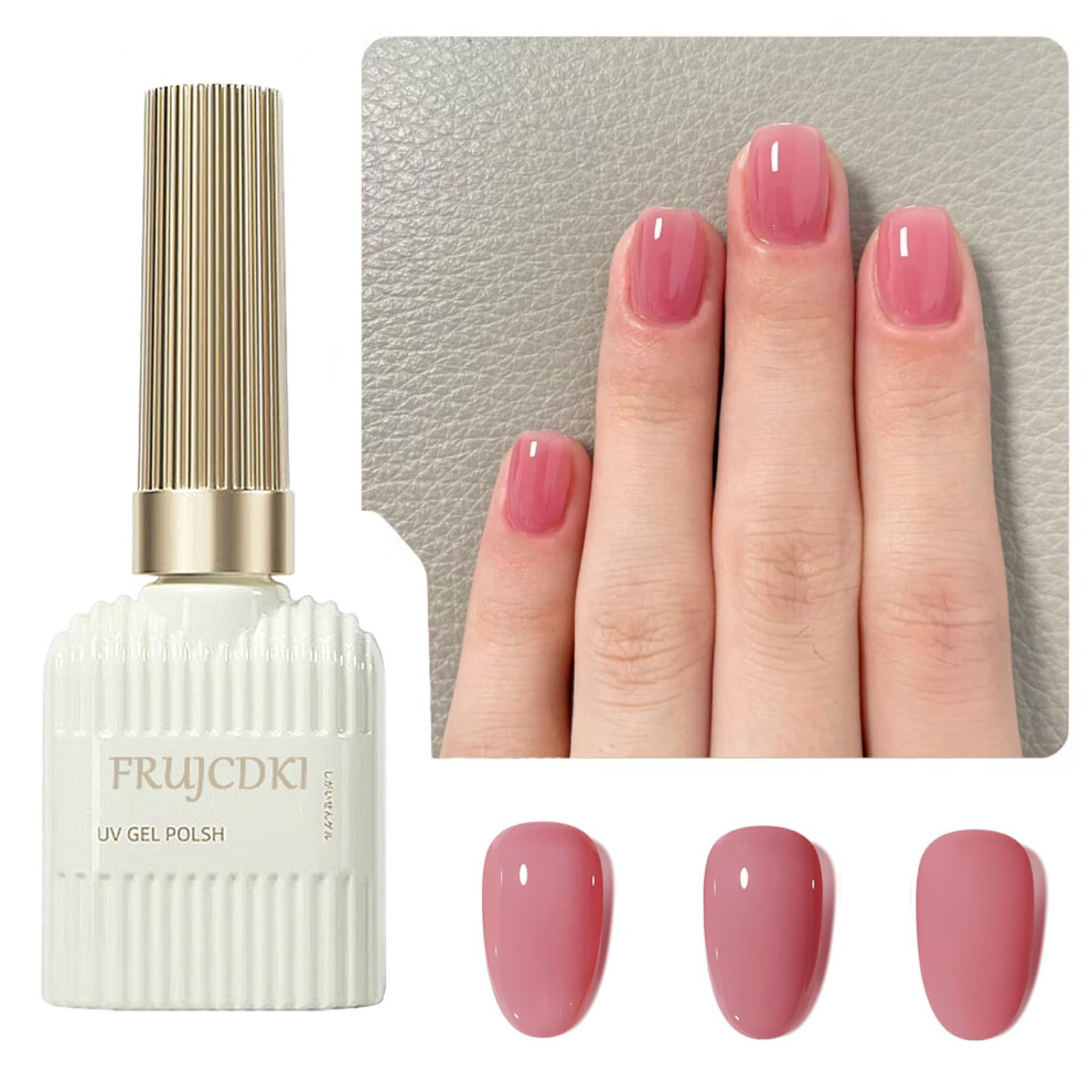 Pink,Cream Uv Gel Nail Polish Nude Pink Sheer Jelly, 15Ml Buildable Translucent For Gradient Nails Led Cure