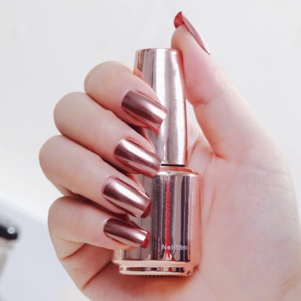 18ml Mirror Chrome Nail Polish Silver Metallic Long Lasting Shine Easy Smooth Application