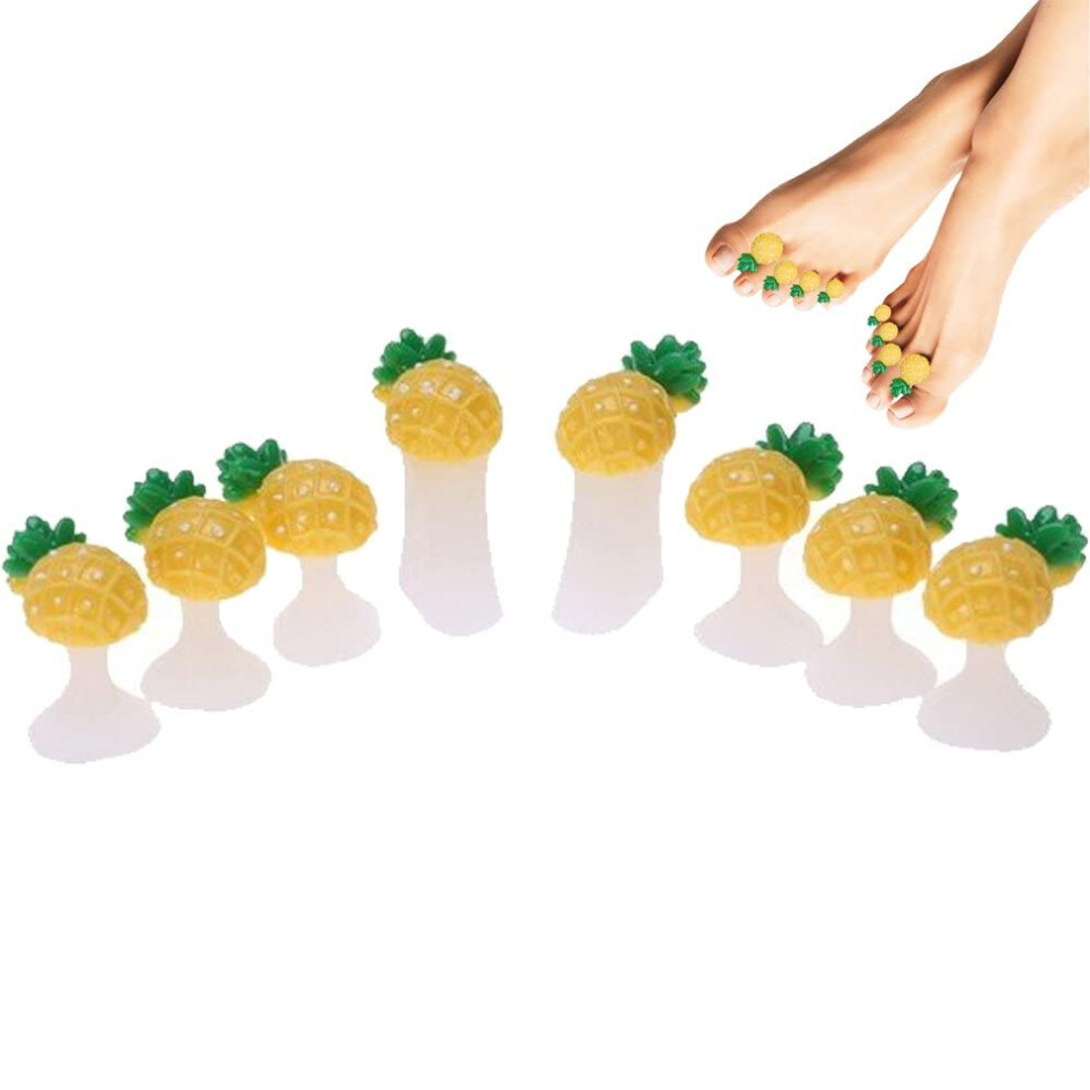 8pcs Silicone Toe Separators for Pedicure, Soft Gel Spacers for Smudge Nail Polishing
