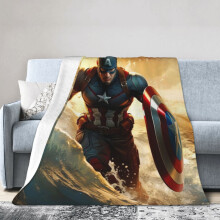 Captain America -hotellin viltti, anime-viltti sängylle, sohvaviltti, erittäin pehmeä fleece-viltti makuuhuoneen olohuoneeseen, 60 x 50 tuumaa