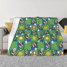 Söpö sarjakuvapehmeä, sumea ja kevyt Super Mario -kuvioinen lämmin viltti sängyn sohvan tuoliin syksyn, talven ja kevään olohuoneen