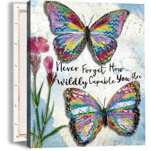 Cuadros de mariposas vintage para pared, láminas rústicas retro con frases motivadoras, sin marco - Ideales para la decoración de la sala de