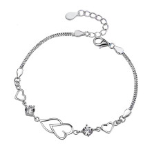 Big Discount Valentine's Infinity Heart Birthstone Charm Bracelet for Women, Sterling Silver Adjustable, Anniversary & Birthday Gift