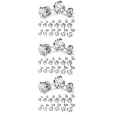 36 paar roestvrijstalen oorknopjes voor dames met zirkonia, modieuze oorknopjes, sieraden, cadeaus