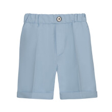 Short FAMTKT pour petit garçon, coupe droite, couleur unie, motif treillis, style décontracté, uniforme scolaire (7-8 ans, bleu clair)