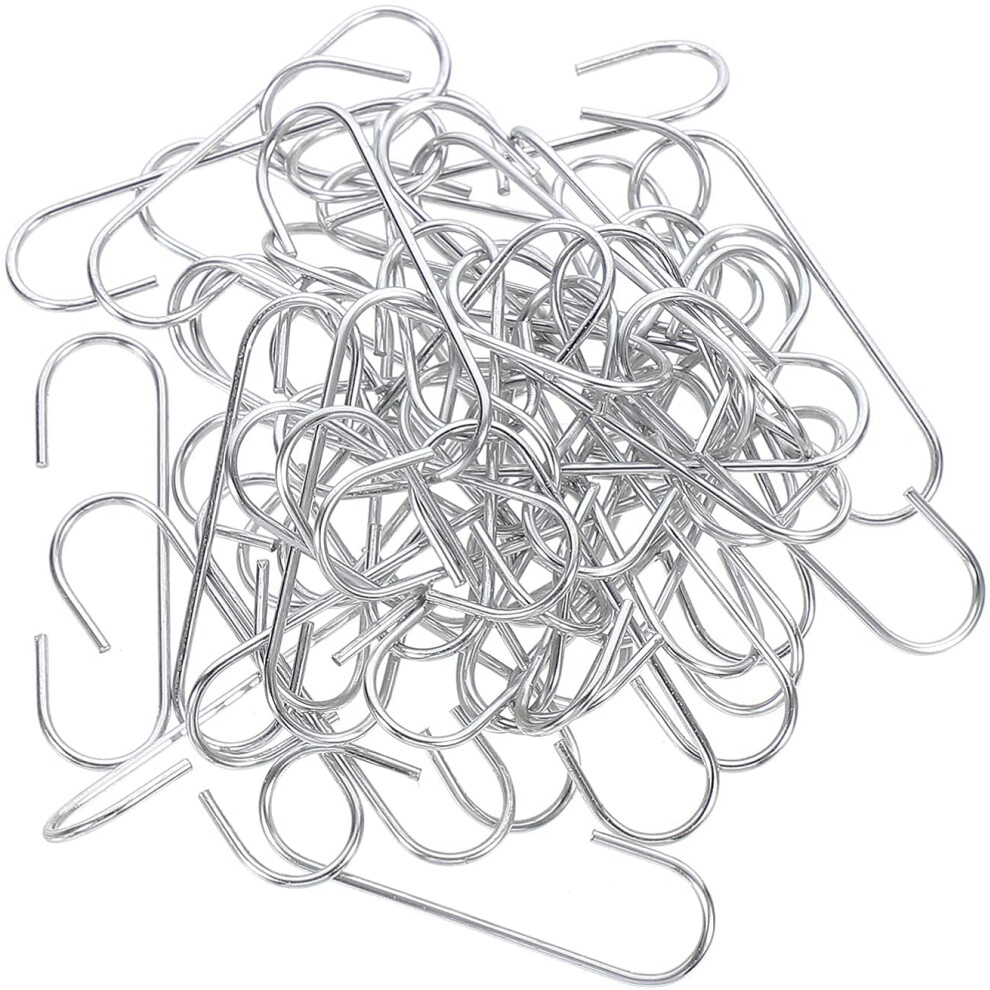 100Pcs Silver Christmas Ornament Hooks Xmas Ornament Hangers Metal Wire Hooks For Christmas Tree Party Balls Decoration 35Mm 9164030806887