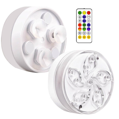 Φώτα υδρομασάζ, συσκευασία 2, 11 LED RGB υποβρύχια φώτα πισίνας με τηλεχειριστήριο RF, 1