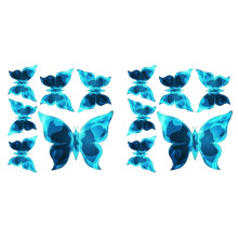 Sticker mural papillon phosphorescent bleu, à décorer soi-même pour chambre d'enfant ou salle de bain (lot de 2).