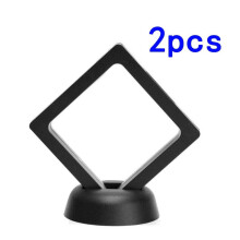 Cadre de présentation Fancy2Pcs pour pièces de défi, présentoir flottant 3D, boîte transparente noire pour médailles et pièces militaires.