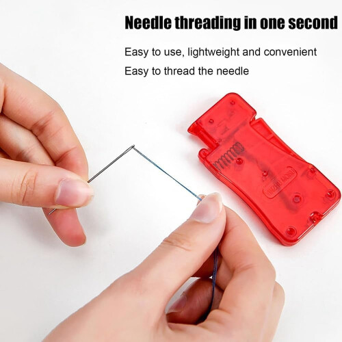 Automatic Needle Threaders for Hand Sewing, Compatible with Sewing Machine Needles - 5 Pcs Red Plastic Thread Guides 1