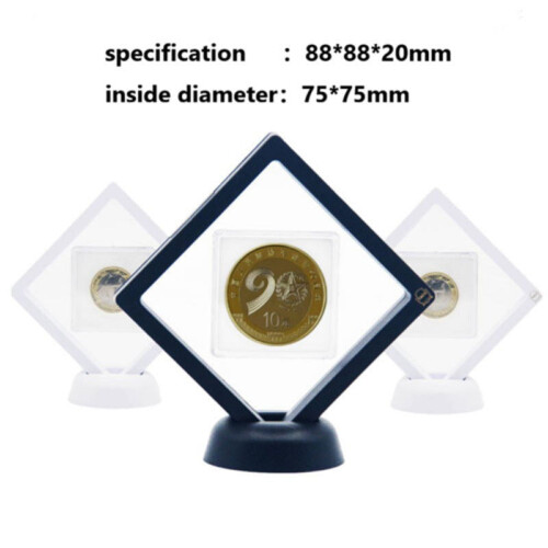Πλαίσιο επίδειξης νομισμάτων πρόκλησης Fancy2Pcs, τρισδιάστατη βάση επίδειξης με 2