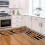 Kitchen Carpet (2 Pieces) Pumpkin Kitchen Carpet Washable Cushion Comfortable Kitchen Carpet Set 4