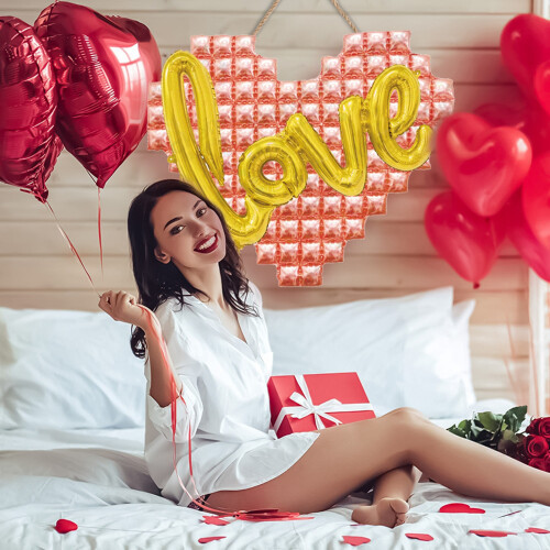 Μπαλόνι αλουμινίου Washranp LOVE σε σχήμα καρδιάς, διακόσμηση για την ημέρα του Αγίου 1