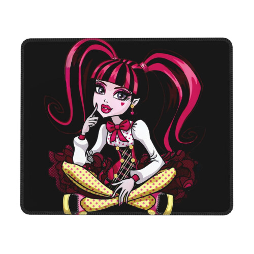 Monster High gummilåskantmusematte, skrivebordsmatte, skriveplate, spillmatte med flere koder, musematter for datamaskiner, bærbar PC-mus, musematte