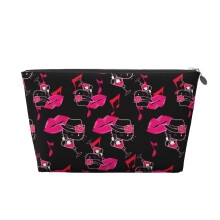 Cadeau voor kattenliefhebbers: klein make-uptasje van PVC-leer met zilveren rits, multifunctionele organizer voor cosmetica en toiletartikelen voor