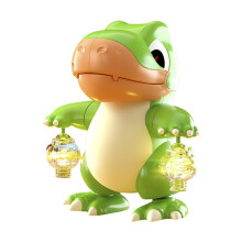 Kiplyki Toy Savings Dinosauro T-Rex musicale a LED, peluche canterino con luci, ninna nanna regolabile, regalo animato rilassante per bambini e