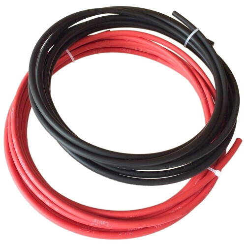Solar Panel Extension Cable 6AWG Tinned Copper Wire Double Sheath Black Red for PV System 1m 2