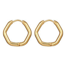 1 par de pendientes geométricos de acero de titanio con múltiples formas, pulidos, con forma de estrella pequeña de cinco puntas. Pendientes de