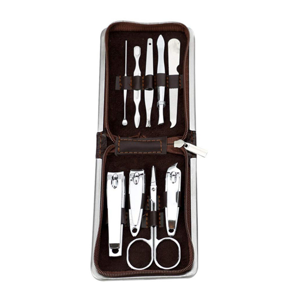 Manicure Set Stainless Steel 9in1 Nail Clippers Pedicure Kit with Compact Travel Case