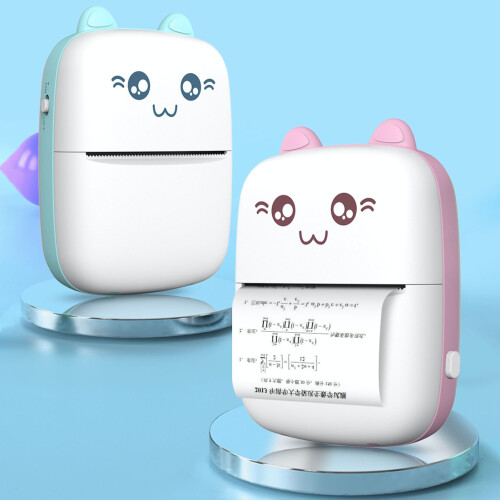 Chicmine Mini Printer Ink-Free Bluetooth-compatible Portable Pocket Handheld Mini Cute Cat Thermal Printer for Study 2