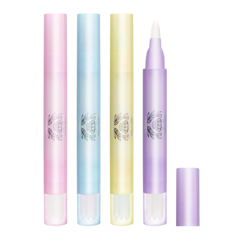 4Pcs Refillable Nail Polish Remover Pen and Corrector Tool with Precise Cleanup Tip and Extra Tips