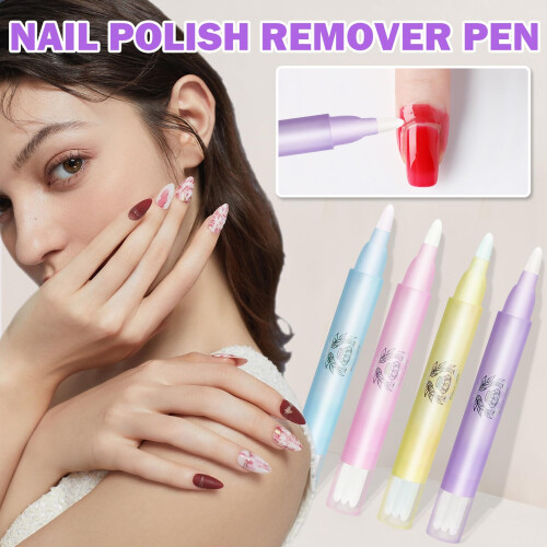 4Pcs Refillable Nail Polish Remover Pen and Corrector Tool with Precise Cleanup Tip and Extra Tips 1