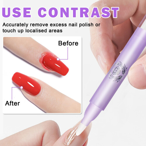 4Pcs Refillable Nail Polish Remover Pen and Corrector Tool with Precise Cleanup Tip and Extra Tips 2