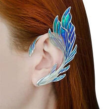 Ethereal Fairy Wings Crawler Earring Design, Non-Pierced Ear Wraps Suitable For All Hair Lengths Ideal For Daily Wear And Various Occasions (Purple,