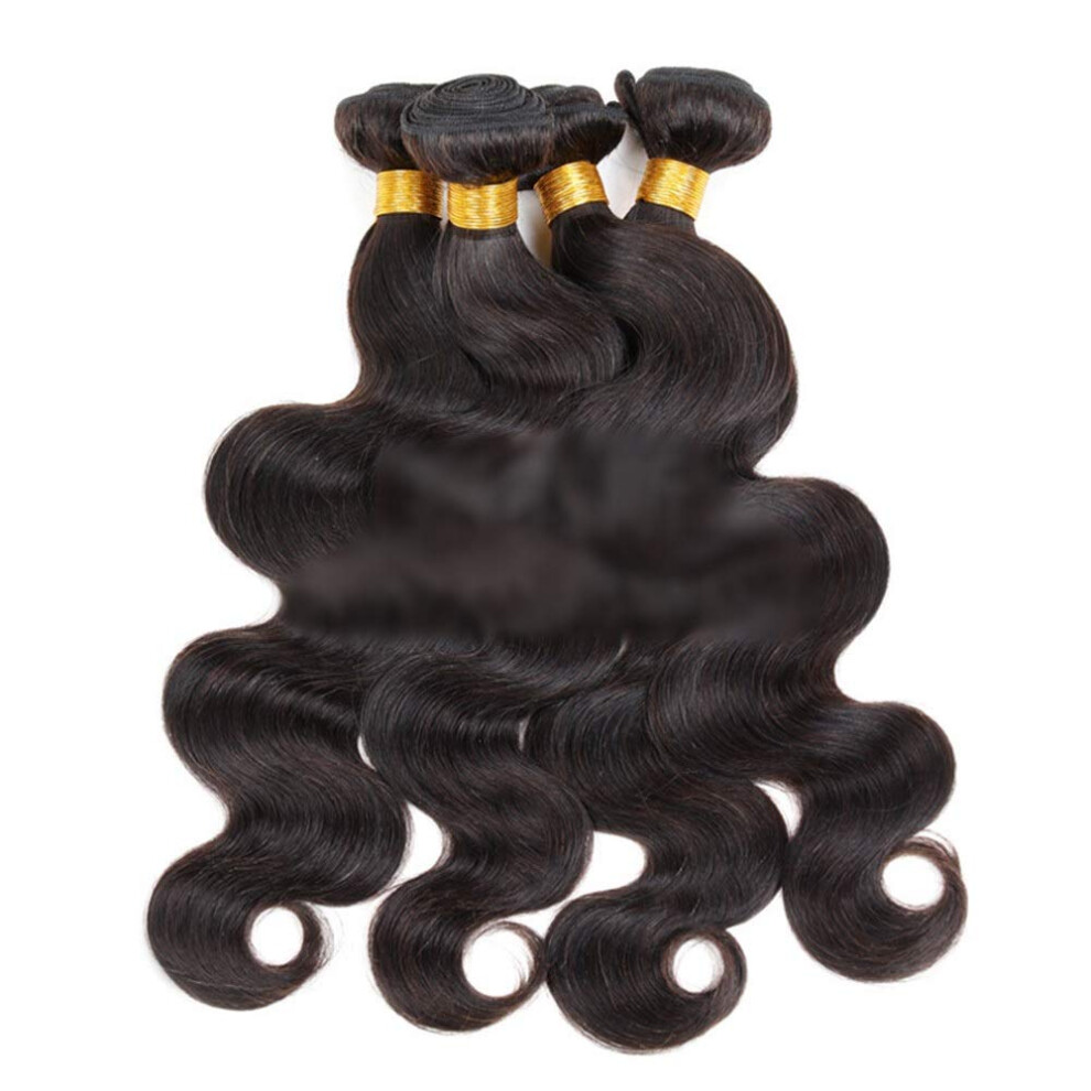 Brazilian Body Wave Human Hair Extensions 30 inch 1B Natural Black 100% Real Weave Bundle