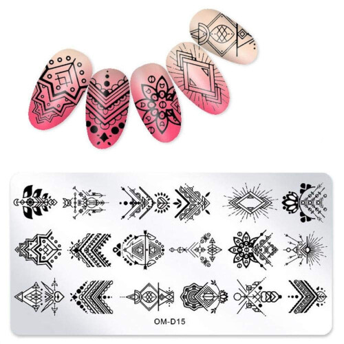 Nail Stamping Plate Rectangle Stainless Steel DIY Manicure Template with Precise Pattern Transfer 1