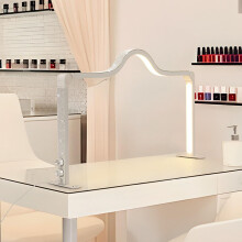 Foldable Nail Desk Lamp with Adjustable Brightness, Half Moon LED Light for Manicure and Beauty