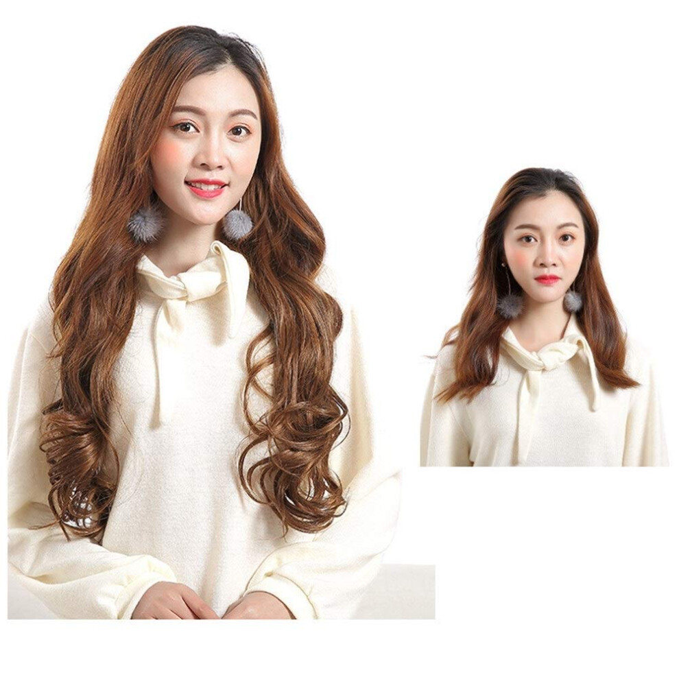 Linen Green Long Curly Wig with Bangs, Silk Texture, Secure SixClip Fit for Instant Volume Boost