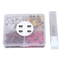 Embout de ponceuse à mandrin pour nail art, petit ensemble de bandes de ponçage avec étui de rangement portable pour le retrait des cuticules et