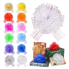 SUSUchens 10er-Set Zugschleifen, farbechte, handgezeichnete Streifenbänder, strapazierfähige, glatte Blumenform zum Verpacken von Geschenken und