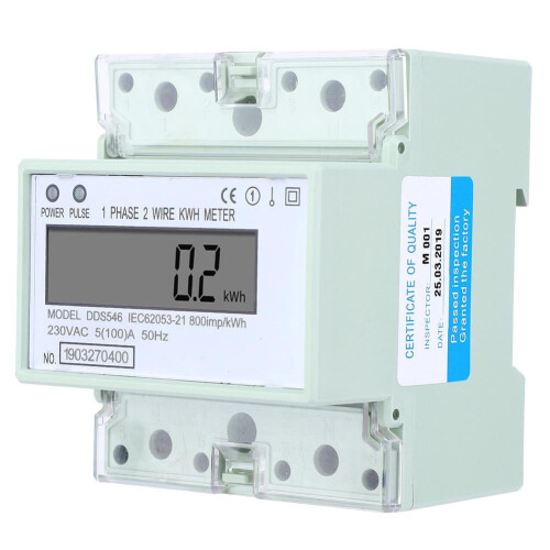 Μετρητής KWH, μετρητής Watt 5-100A230VAC με οθόνη LCD αντικραδασμικής ισχύος, συμπαγής και 1