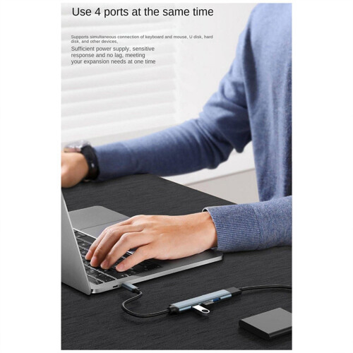 Διαχωριστής διανομέα USB ckepdyeh4Ports Πολλαπλός διανομέας τύπου C σε USB3.0 Προσαρμογέας 2