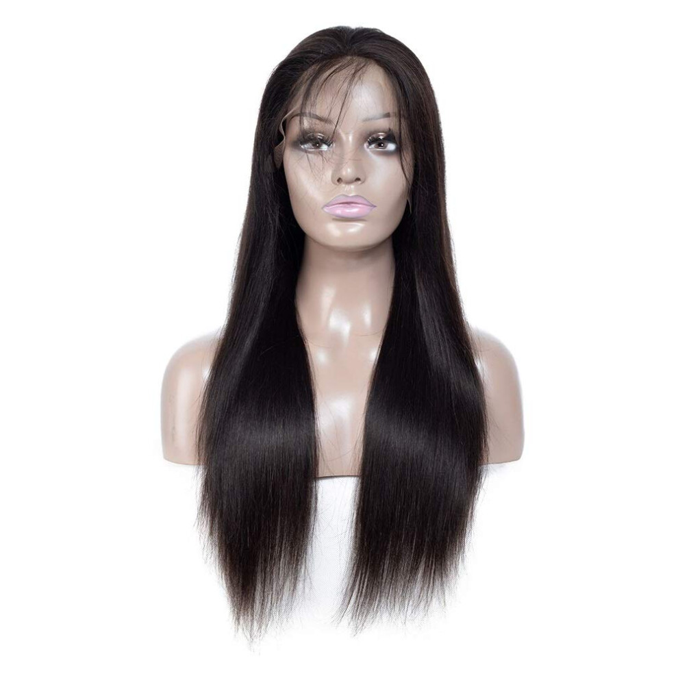 Straight Black Human Hair Wig 10 Inch Handwoven Hairline Heat and Dye Ready Natural Look