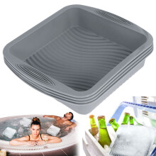Forma de gelo grande de silicone Qenwkxz4pcs, reutilizável e antiderrapante, para freezer, fácil de desenformar, 26 x 24 x 5,3 cm, compatível com