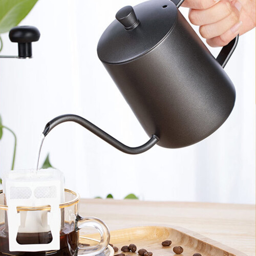 12 oz Black Stainless Steel Pour Over / Gooseneck Kettle 1