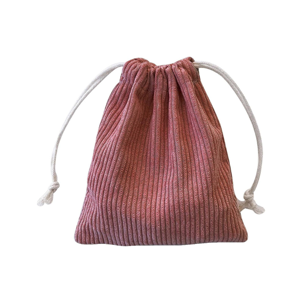 Xhegex Corduroy Storage Bag With Drawstring Strap Pocket Makeup Bag For Women Large Capacity Coin Bag,Home storage gift