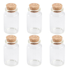 6 barattoli da 120 ml per spezie con coperchio in sughero, bottiglie di vetro, contenitori da cucina per tè e caffè aromatizzati.