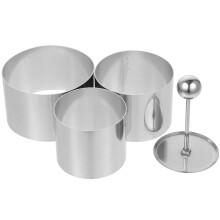 Eease Cirkel Sjabloon Taartringen Set Roestvrij Staal 3-delig Stamper Voor Thuis & Restaurant
