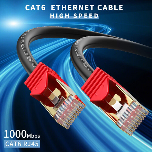 Καλώδιο Ethernet Cat6 εξωτερικού χώρου, 15 πόδια, 26AWG, καλώδιο δικτύωσης Cat6 βαρέως τύπου, 1