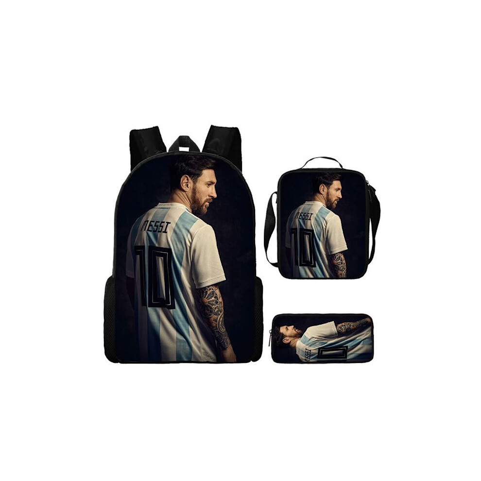 3-pack football star Lionel Messi backpack school bag y-XF28- P3 3Pcs Set