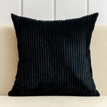 WOCACHI 20" X 20" Modern Contemporary Transitional Navy Blue Striped Polyester Throw Pillow ( 2 Count)