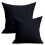 WOCACHI 20" X 20" Modern Contemporary Transitional Navy Blue Striped Polyester Throw Pillow ( 2 Count) 3