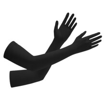 Manicotto estivo da donna con protezione solare, traspirante, in seta ghiaccio, per ciclismo all'aperto XG49 nero