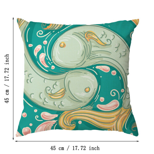 Μαξιλαροθήκη Xubond Twelve Constellations Series, συμβατή με μαξιλάρι 18"x18", διακοσμητική λινή 2