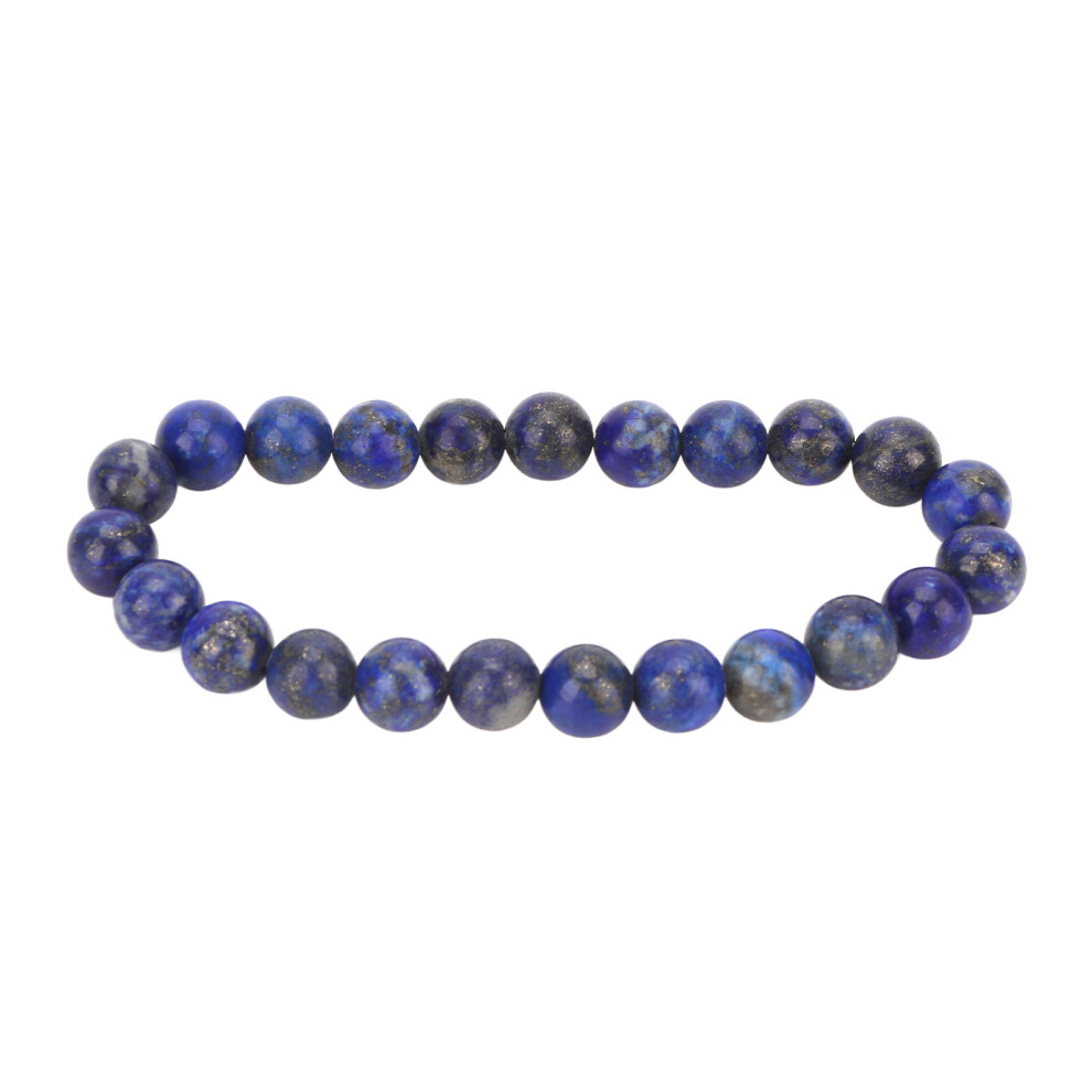 Cyan/Golden 8Mm Jadestone Beaded Bracelet Unisex Stress Relief Yoga Meditation Jewelry 23 Beads