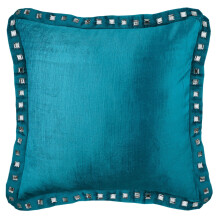Fundas de cojín de 22x22 pulgadas, azules, de terciopelo, decorativas, hechas a mano, de color liso - Azul turquesa Crystal Palace
